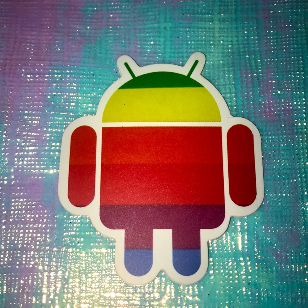 10/$10 Rainbow Android Logo Sticker